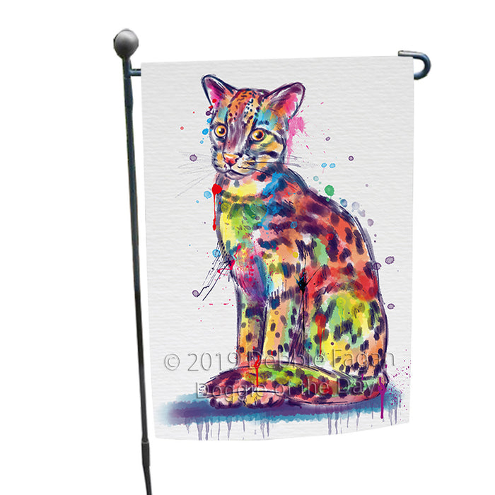 Watercolor Asian Leopard Cat Garden Flag GFLG66105