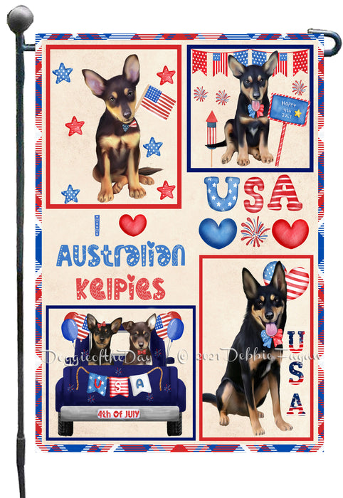 4th of July Independence Day I Love USA Australian Kelpie Dogs Garden Flag GFLG66864