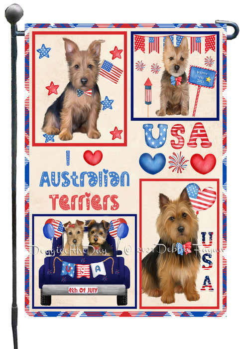 4th of July Independence Day I Love USA Australian Terrier Dogs Garden Flag GFLG66866