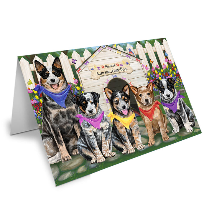Spring Floral Australian Cattle Dog Handmade Artwork Assorted Pets Greeting Cards and Note Cards with Envelopes for All Occasions and Holiday Seasons GCD53321