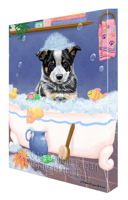 Rub A Dub Dog In A Tub Australian Cattle Dog Canvas Print Wall Art Décor CVS142154