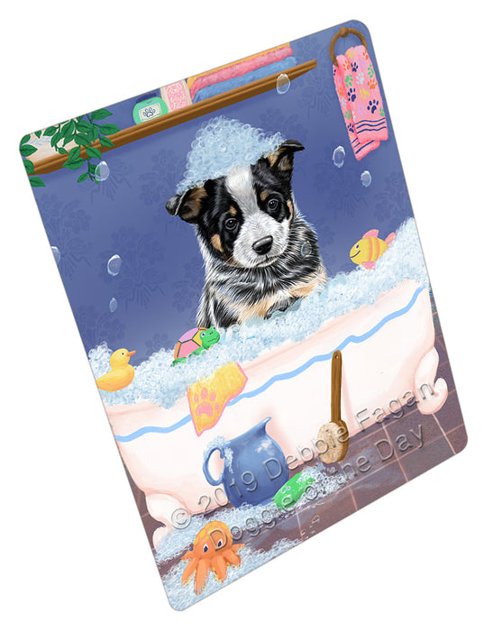 Rub A Dub Dog In A Tub Australian Cattle Dog Cutting Board - For Kitchen - Scratch & Stain Resistant - Designed To Stay In Place - Easy To Clean By Hand - Perfect for Chopping Meats, Vegetables, CA81554