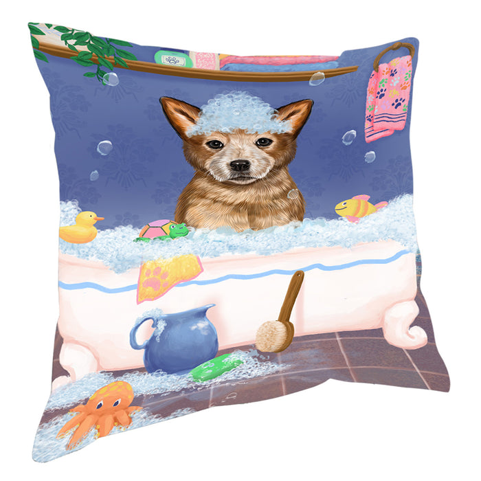 Rub A Dub Dog In A Tub Australian Cattle Dog Pillow with Top Quality High-Resolution Images - Ultra Soft Pet Pillows for Sleeping - Reversible & Comfort - Ideal Gift for Dog Lover - Cushion for Sofa Couch Bed - 100% Polyester, PILA90340