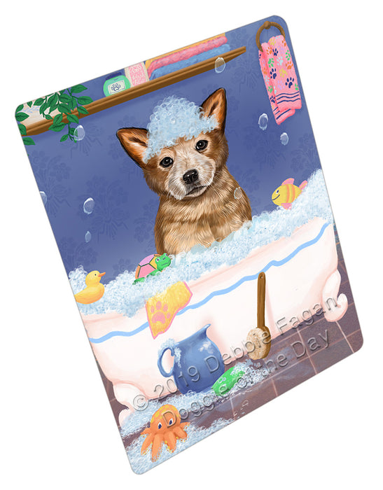 Rub A Dub Dog In A Tub Australian Cattle Dog Cutting Board - For Kitchen - Scratch & Stain Resistant - Designed To Stay In Place - Easy To Clean By Hand - Perfect for Chopping Meats, Vegetables, CA81556