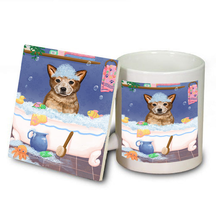 Rub A Dub Dog In A Tub Australian Cattle Dog Mug and Coaster Set MUC57287