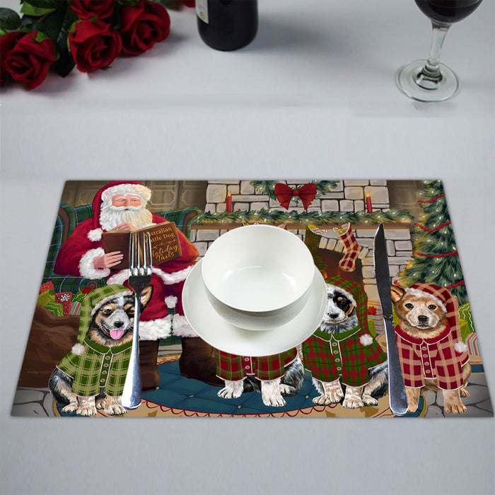 Christmas Cozy Holiday Fire Tails Australian Cattle Dogs Placemat