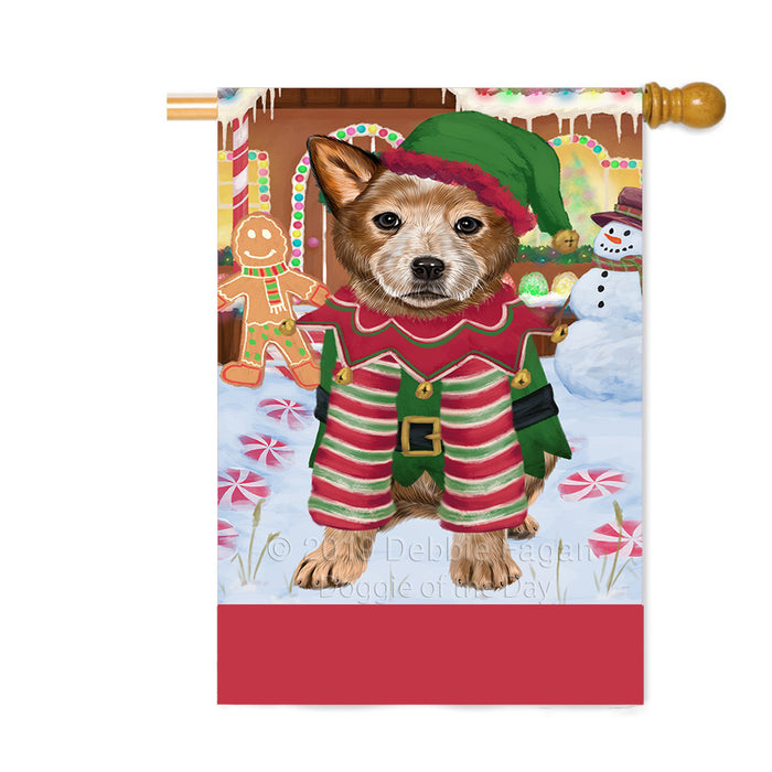 Personalized Gingerbread Candyfest Australian Cattle Dog Custom House Flag FLG63692
