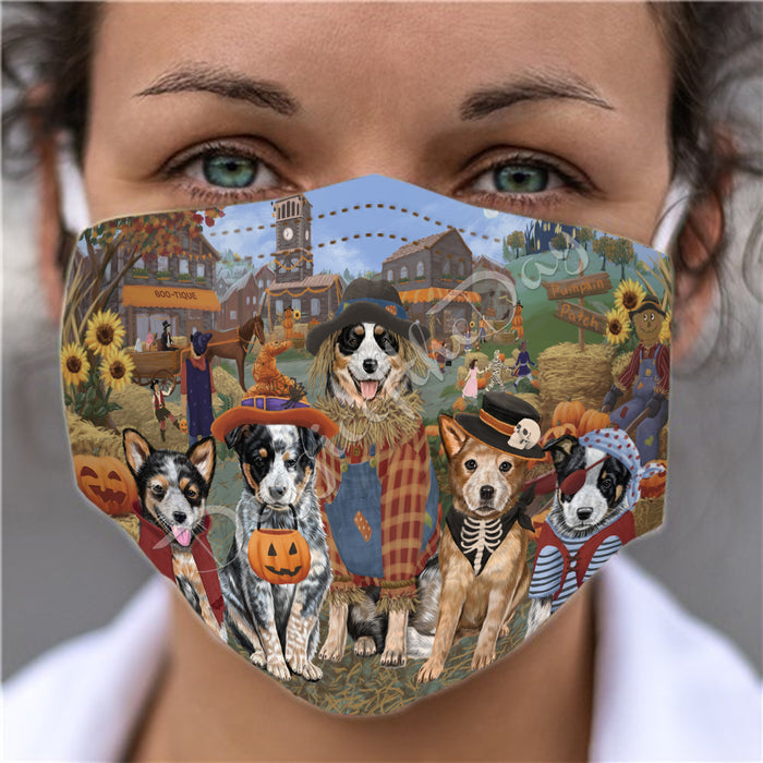 Halloween 'Round Town Australian Cattle Dogs Face Mask FM49919