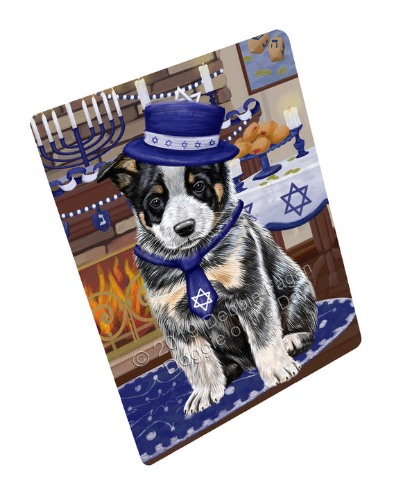 Happy Hanukkah Family and Happy Hanukkah Both Australian Cattle Dog Magnet MAG77386 (Small 5.5" x 4.25")