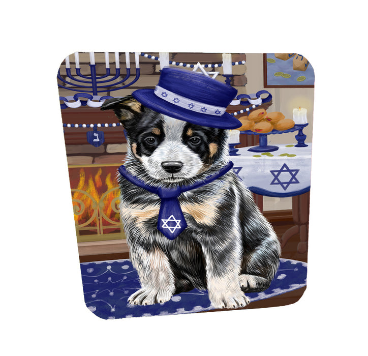 Happy Hanukkah Family Anatolian Shepherd Dogs Coasters Set of 4 CSTA57596