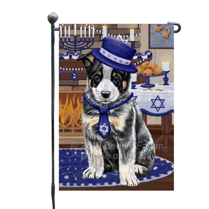 Happy Hanukkah Family and Happy Hanukkah Both Australian Cattle Dog Garden Flag GFLG65685