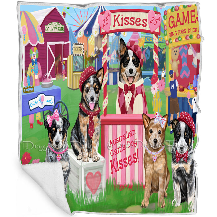 Carnival Kissing Booth Australian Cattle Dogs Blanket BLNKT121395