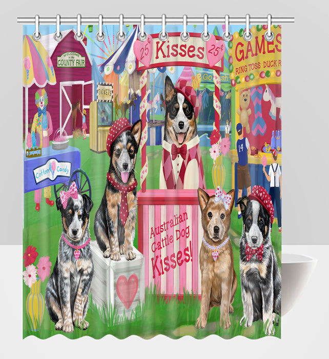 Carnival Kissing Booth Australian Cattle Dogs Shower Curtain