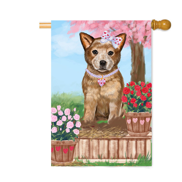Personalized Rosie 25 Cent Kisses Australian Cattle Dog Custom House Flag FLG64774