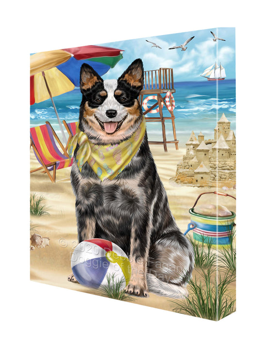 Pet Friendly Beach Australian Cattle Dog Canvas Wall Art - Premium Quality Ready to Hang Room Decor Wall Art Canvas - Unique Animal Printed Digital Painting for Decoration CVS128