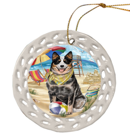 Pet Friendly Beach Australian Cattle Dog Doily Ornament DPOR58534