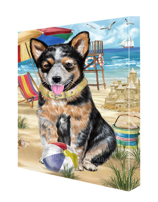 Pet Friendly Beach Australian Cattle Dog Canvas Wall Art - Premium Quality Ready to Hang Room Decor Wall Art Canvas - Unique Animal Printed Digital Painting for Decoration CVS129