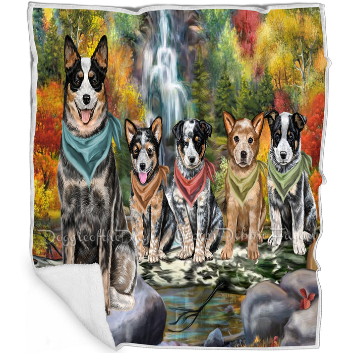 Scenic Waterfall Australian Cattle Dogs Blanket BLNKT142590