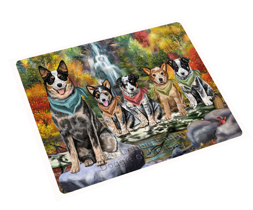 Scenic Waterfall Australian Cattle Dogs Cutting Board - For Kitchen - Scratch & Stain Resistant - Designed To Stay In Place - Easy To Clean By Hand - Perfect for Chopping Meats, Vegetables