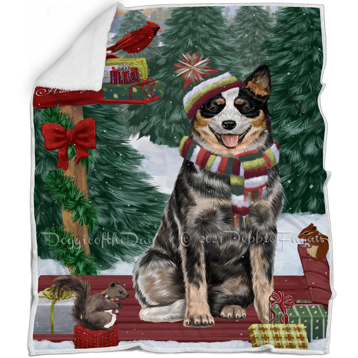 Merry Christmas Woodland Sled Australian Cattle Dog Blanket BLNKT142676