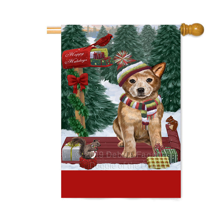 Personalized Merry Christmas Woodland Sled Australian Cattle Dog Custom House Flag FLG-DOTD-A61532
