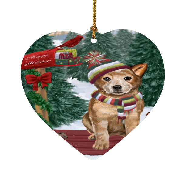 Christmas Woodland Sled Australian Cattle Dog Heart Christmas Ornament HPORA59388
