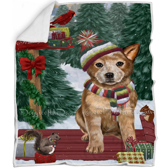 Merry Christmas Woodland Sled Australian Cattle Dog Blanket BLNKT142677