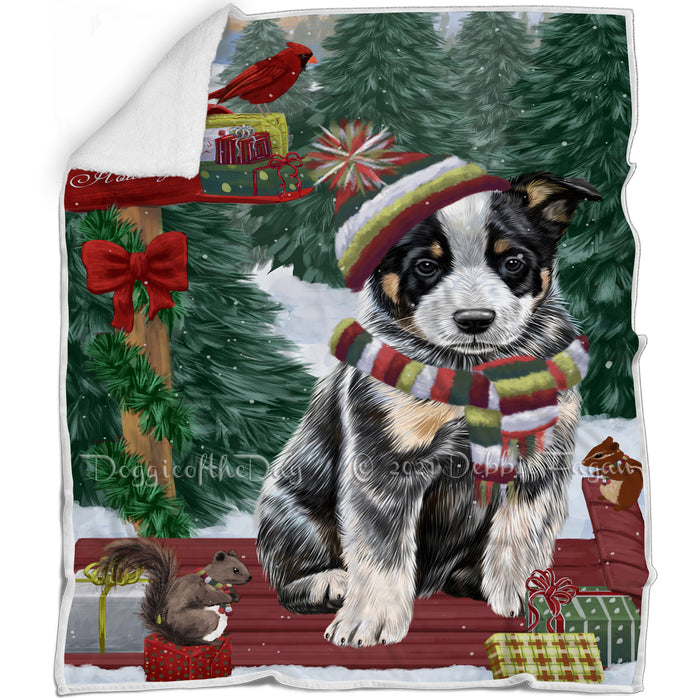 Merry Christmas Woodland Sled Australian Cattle Dog Blanket BLNKT142678