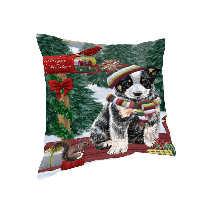 Christmas Woodland Sled Australian Cattle Dog Pillow with Top Quality High-Resolution Images - Ultra Soft Pet Pillows for Sleeping - Reversible & Comfort - Ideal Gift for Dog Lover - Cushion for Sofa Couch Bed - 100% Polyester, PILA93490