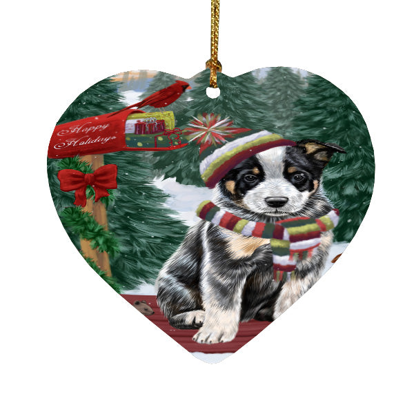 Christmas Woodland Sled Australian Cattle Dog Heart Christmas Ornament HPORA59389