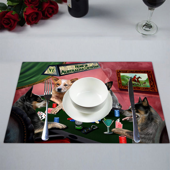 Home of  Australian Cattle Dogs Playing Poker Placemat