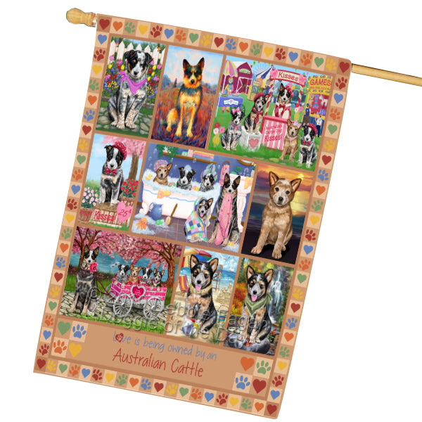 Love is Being Owned Australian Cattle Dog Beige House Flag FLG65424