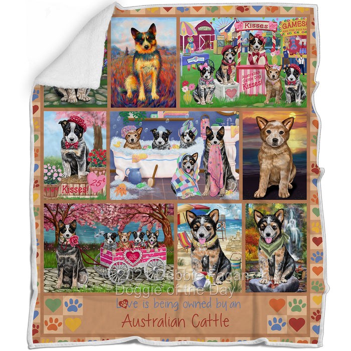 Love is Being Owned Australian Cattle Dog Beige Blanket BLNKT136902