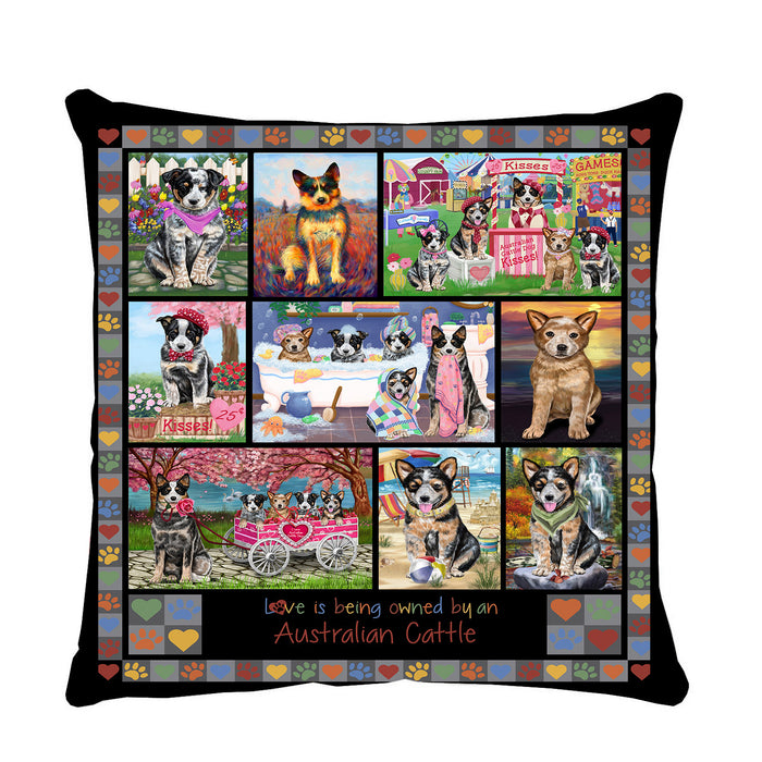 Love is Being Owned Australian Cattle Dog Grey Pillow PIL84584