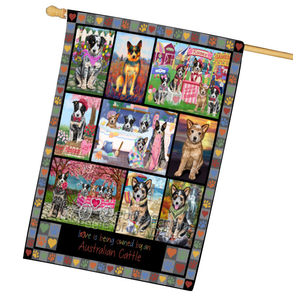 Love is Being Owned Australian Cattle Dog Grey House Flag FLG65425