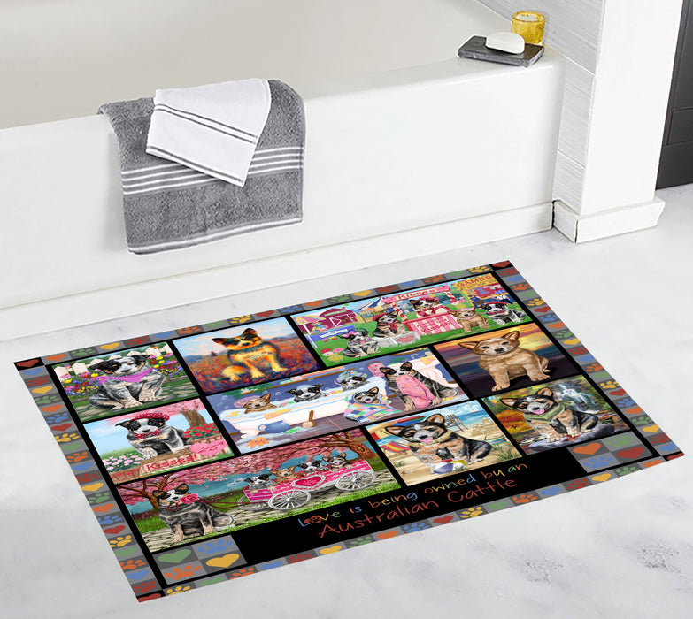 Love is Being Owned Australian Cattle Dog Grey Bath Mat