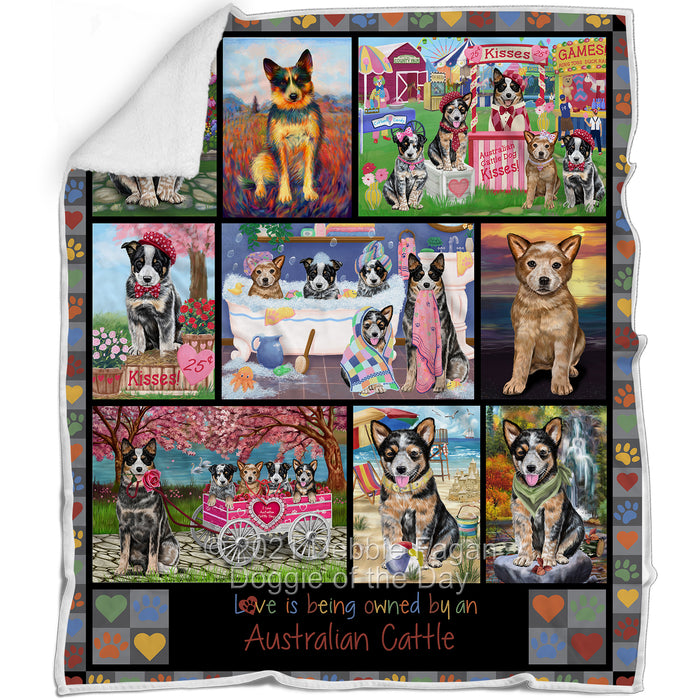 Love is Being Owned Australian Cattle Dog Grey Blanket BLNKT136911
