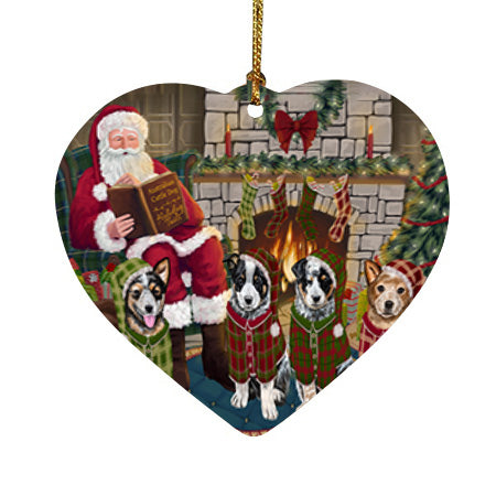 Christmas Cozy Holiday Tails Australian Cattle Dogs Heart Christmas Ornament HPOR55447