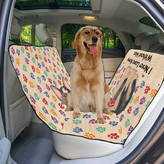 Personalized I Never Leave Home Paw Print Australian Cattle Dogs Pet Back Car Seat Cover