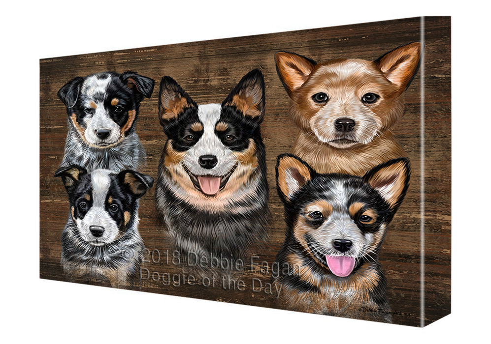 Rustic 5 Australian Cattle Dogs Canvas Wall Art CVS61464