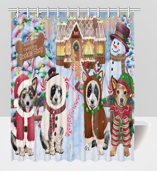 Holiday Gingerbread Cookie Australian Cattle Dogs Shower Curtain