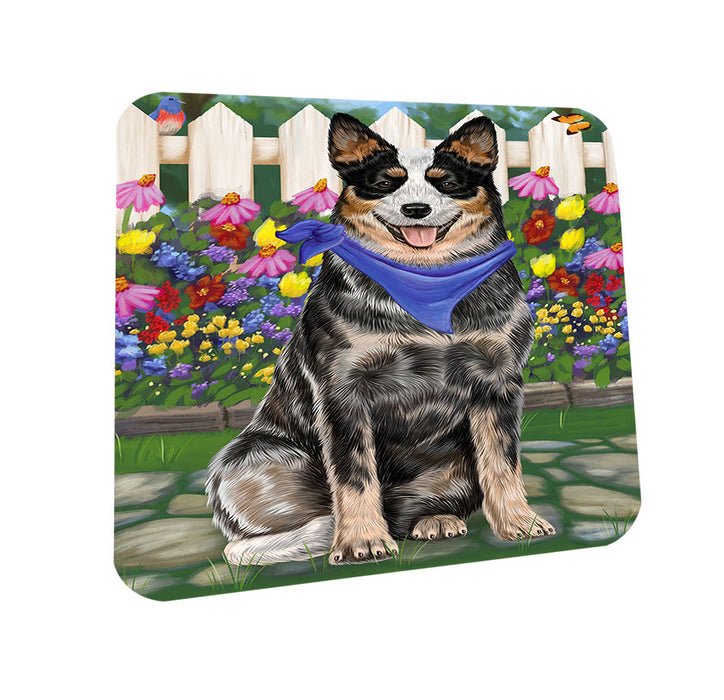 Spring Floral Australian Cattle Dog Coasters Set of 4 CST49723