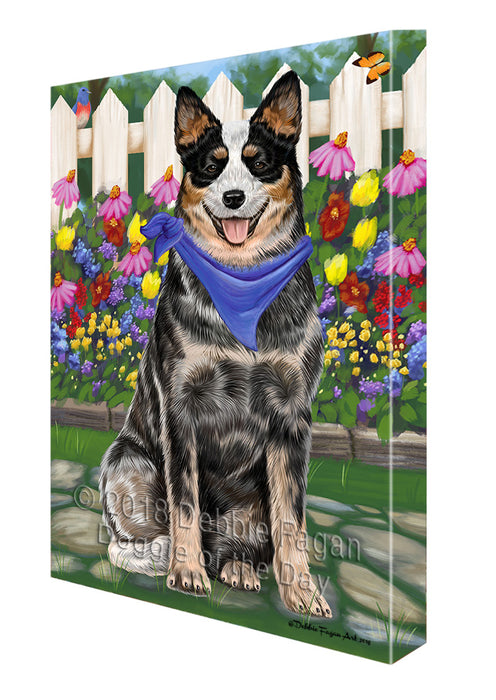 Spring Floral Australian Cattle Dog Canvas Wall Art CVS63628