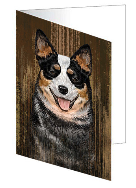 Rustic Australian Cattle Dog Handmade Artwork Assorted Pets Greeting Cards and Note Cards with Envelopes for All Occasions and Holiday Seasons GCD54950