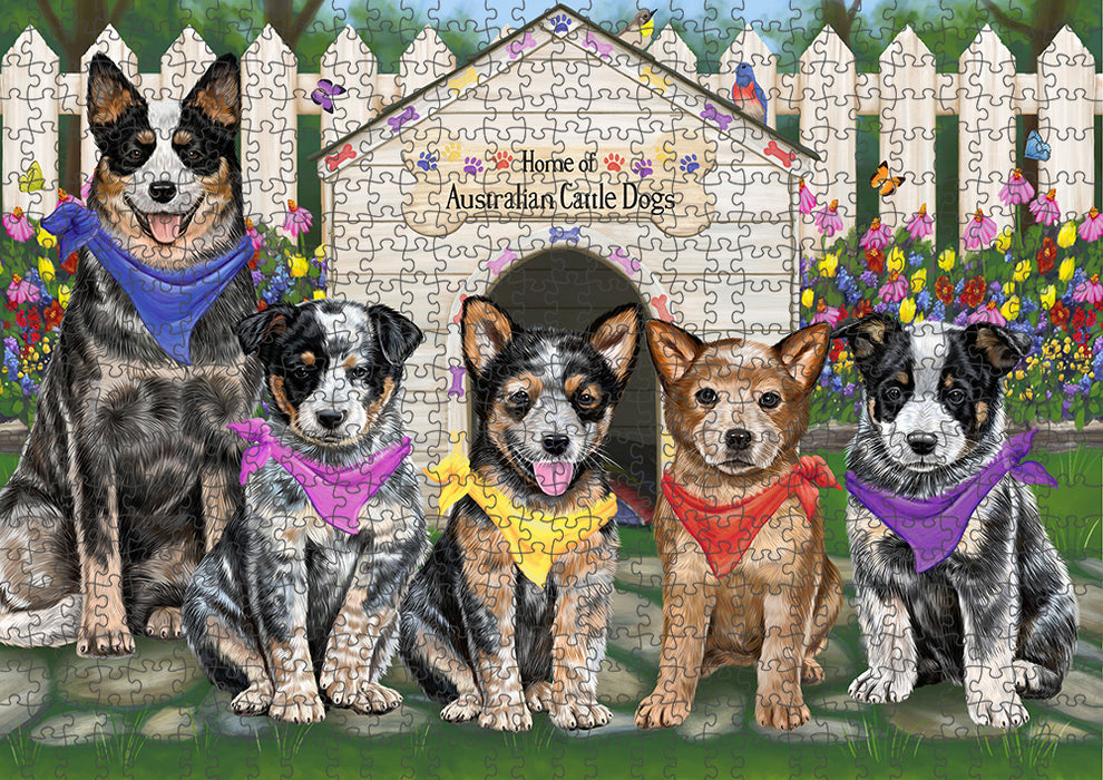 Spring Dog House Australian Cattle Dogs Puzzle with Photo Tin PUZL53001