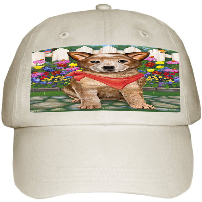Spring Floral Australian Cattle Dog Ball Hat Cap HAT53031