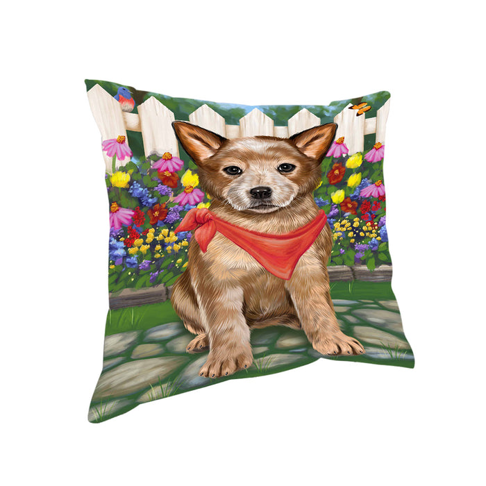 Spring Floral Australian Cattle Dog Pillow PIL54920