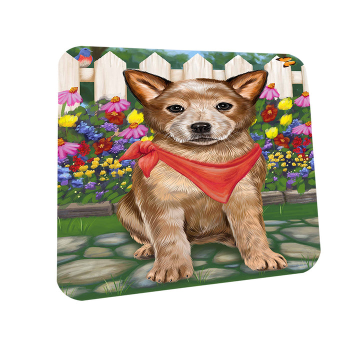 Spring Floral Australian Cattle Dog Coasters Set of 4 CST49725
