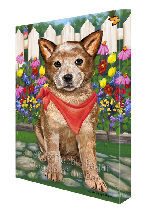Spring Floral Australian Cattle Dog Canvas Wall Art CVS63646