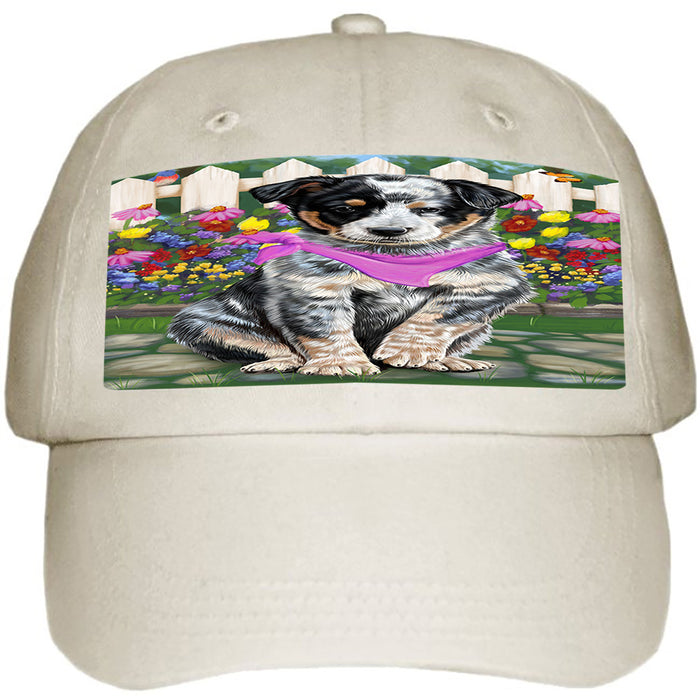 Spring Floral Australian Cattle Dog Ball Hat Cap HAT53034
